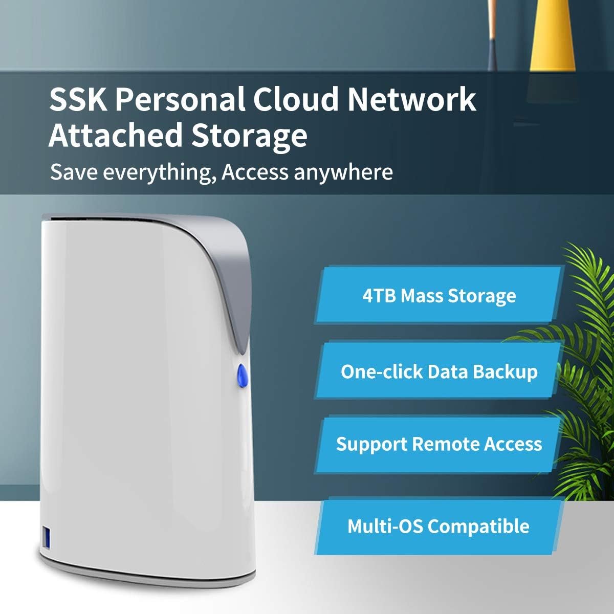 Сетевое хранилище SSK Cloud SSM-F100 4TB Grey, фото №3
