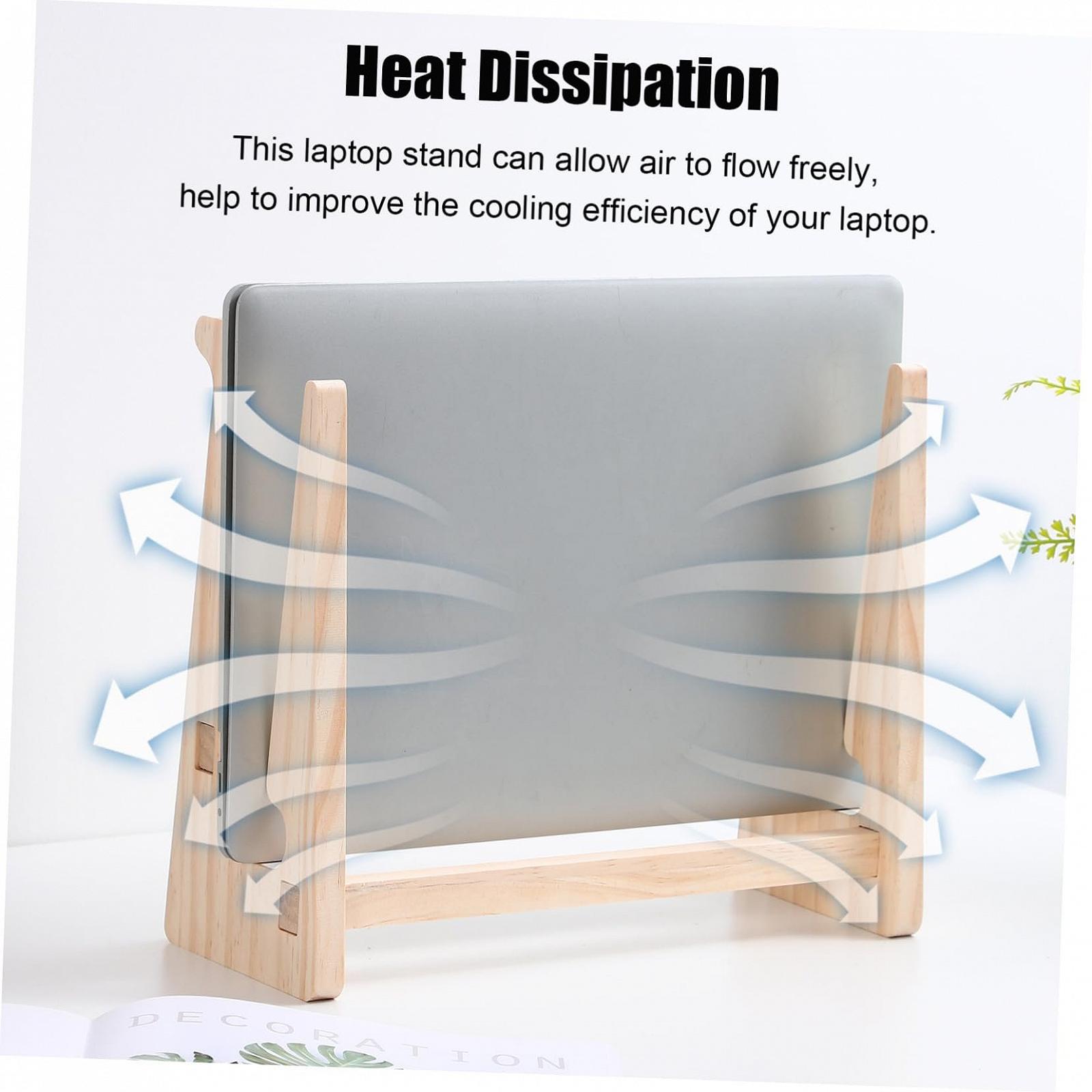 Підставка для ноутбука GALPADA Holz, дерев'яна зі стабільною конструкцією та циркуляцією повітря, ергономічна, фото №2