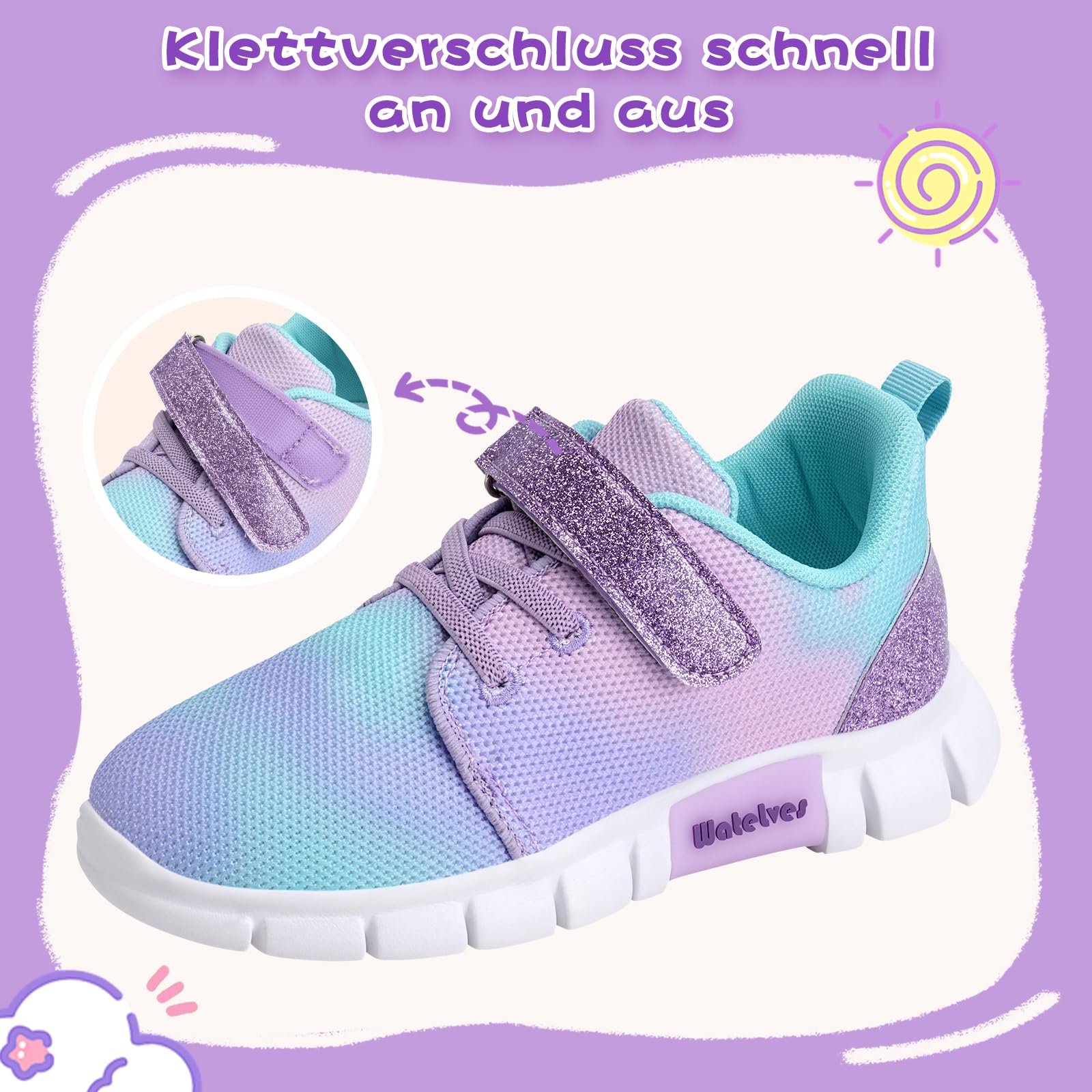 Кроссовки WateLves для девочек, детские спортивные кроссовки, кроссовки для бега, Кроссовки для помещений, кроссовки для подростков, фото №6