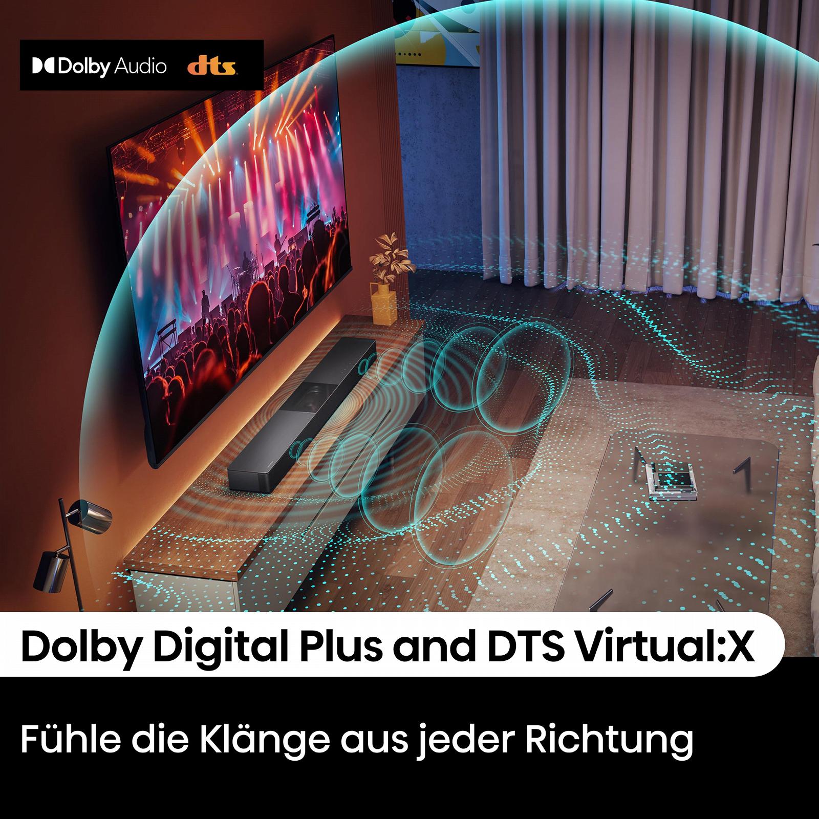 Саундбар Hisense HS2000 2.1 Канала с интегрированным сабвуфером, 240 Вт, Dolby Audio, Bluetooth, HDMI ARC/Optical/AUX/USB, Черный, фото №4 Саундбар Hisense HS2000 2.1 Канала с интегрированным сабвуфером, 240 Вт, Dolby Audio, Bluetooth, HDMI ARC/Optical/AUX/USB, Черный, фото №4