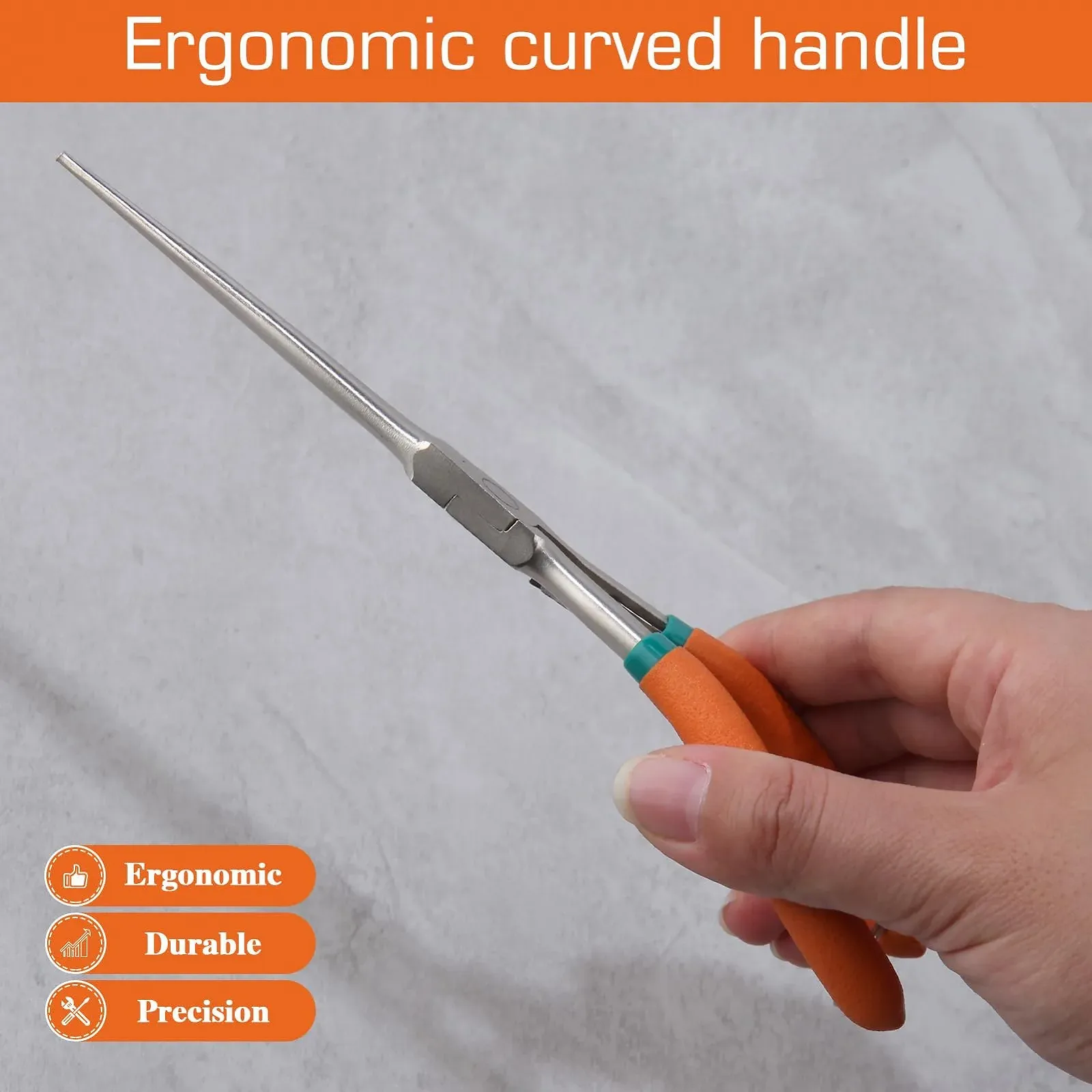 Длинногубцы LEONTOOL 7" с зубчатыми губками, фиксирующим отверстием и двойной листовой пружиной для изготовления ювелирных изделий и электромонтажных работ в труднодоступных местах, фото №5 Длинногубцы LEONTOOL 7" с зубчатыми губками, фиксирующим отверстием и двойной листовой пружиной для изготовления ювелирных изделий и электромонтажных работ в труднодоступных местах, фото №5