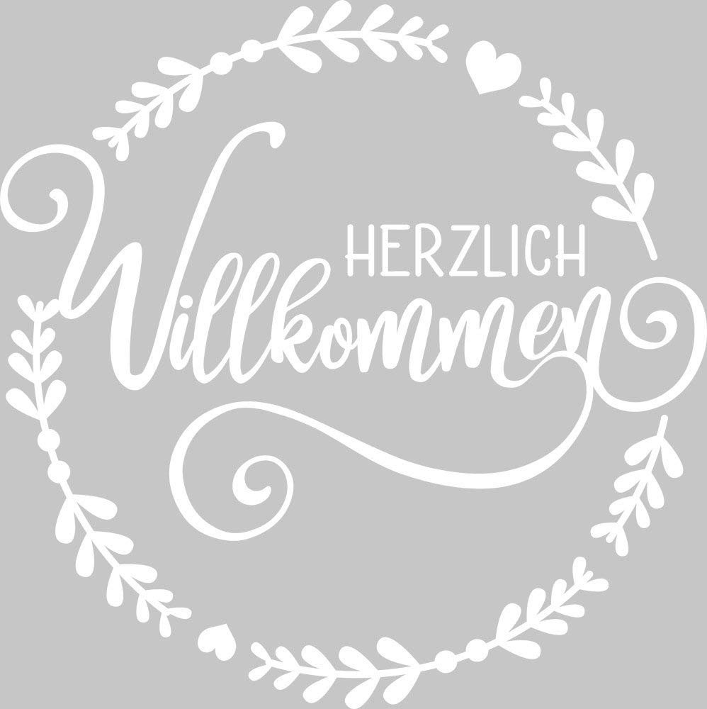 Наклейка на стіну GRAZDesign Herzlich Willkommen mit Kranz, фото №2 Наклейка на стіну GRAZDesign Herzlich Willkommen mit Kranz, фото №2