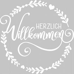 Наклейка на стіну GRAZDesign Herzlich Willkommen mit Kranz synthetic.ua - Фото 1