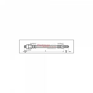 Гальмівний шланг METZGER 4113239 ALFA ROMEO Задня вісь ліворуч - Фото 1