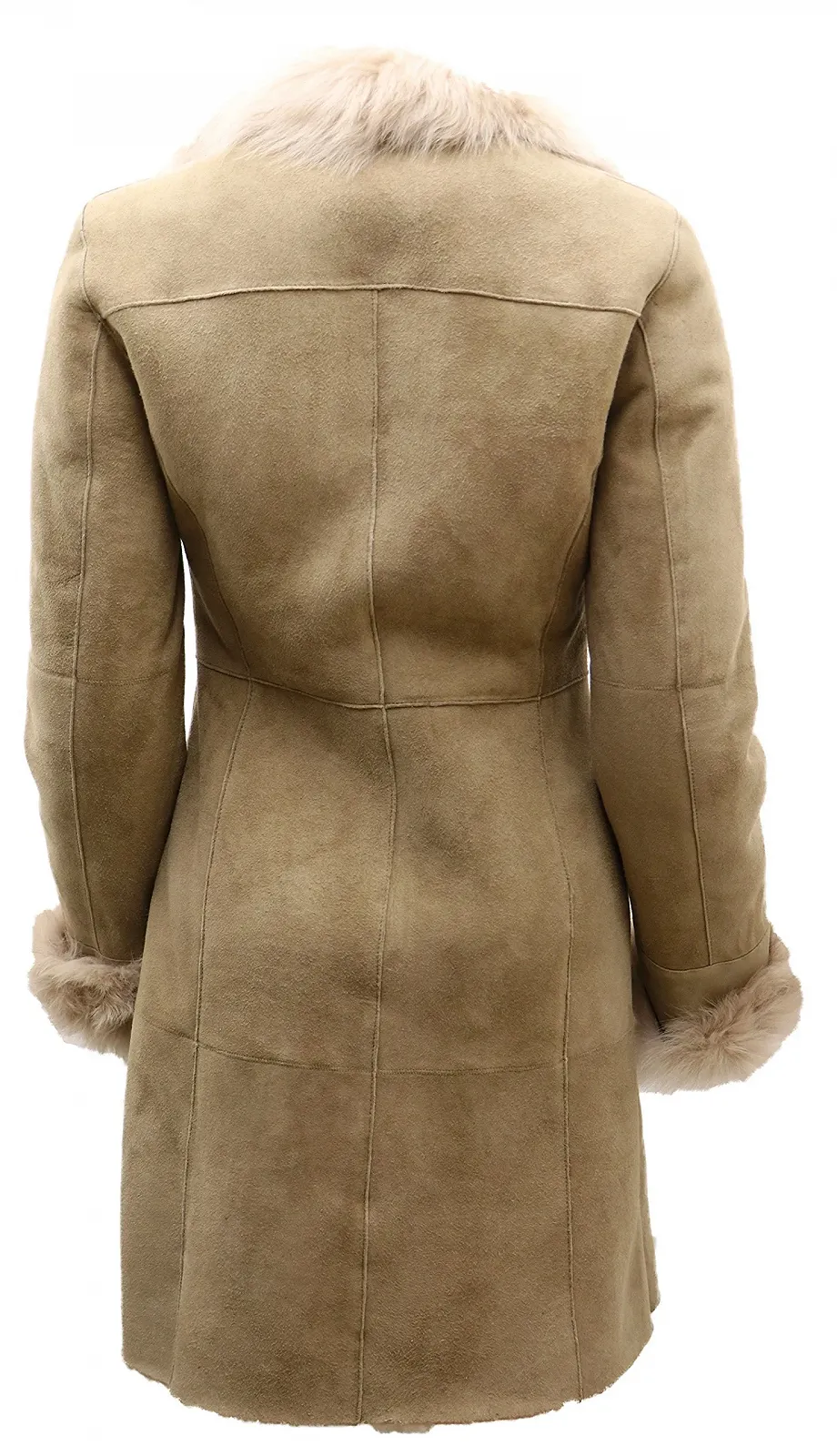 Пальто Infinity Leather Бежевий замшевий з мериносової овчини з коміром тоскана, фото №4 Пальто Infinity Leather Бежевий замшевий з мериносової овчини з коміром тоскана, фото №4