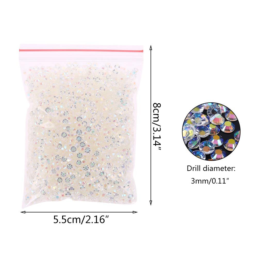 Стразы Круглые Белые 3 мм, 5000 шт, фото №4