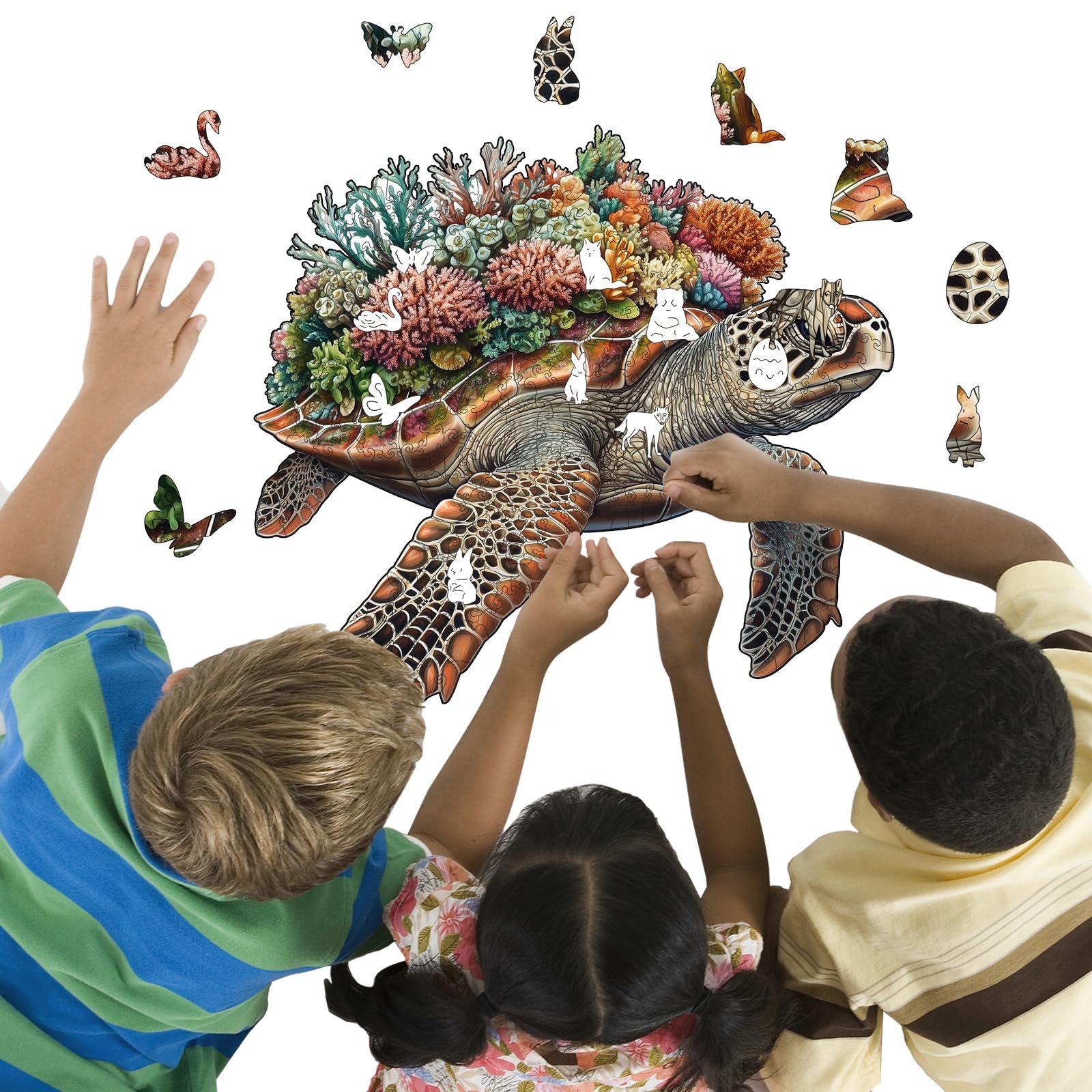 Деревянный пазл Sea Turtle 251 деталь L 36 x 35 см, фото №3 Деревянный пазл Sea Turtle 251 деталь L 36 x 35 см, фото №3