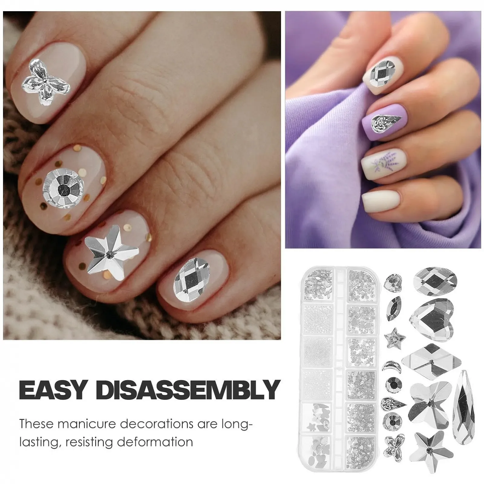 Украшения для ногтей minkissy Разноцветные, Декоративные камни для ногтей для творческого маникюра, Уникальные для дизайна ногтей и профессионального применения, Ювелирные изделия для ногтей, фото №3