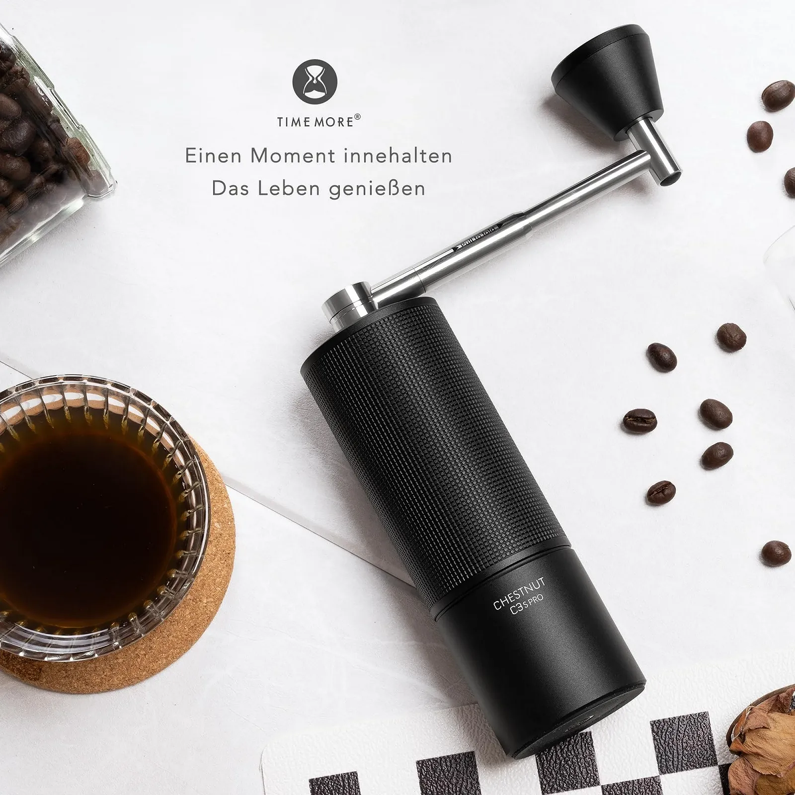 Кофемолка ручная TIMEMORE Chestnut C3s PRO, обновленный цельнометаллический корпус, ручная кофемолка со складной ручкой, для эспрессо и френч-пресса Черная, фото №6 Кофемолка ручная TIMEMORE Chestnut C3s PRO, обновленный цельнометаллический корпус, ручная кофемолка со складной ручкой, для эспрессо и френч-пресса Черная, фото №6