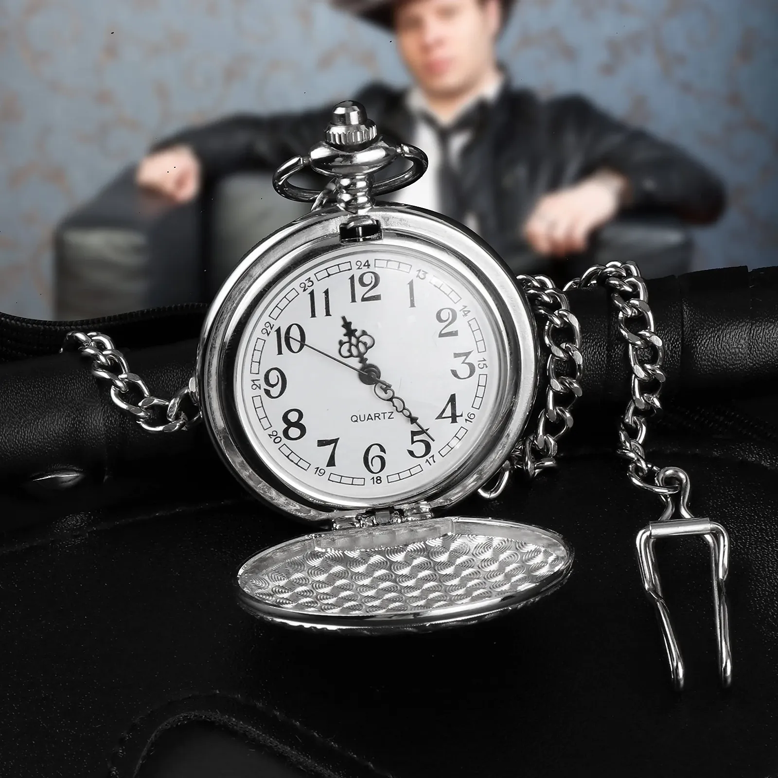 Кишеньковий годинник Вінтажний кишеньковий годинник з ланцюжком, фото №5