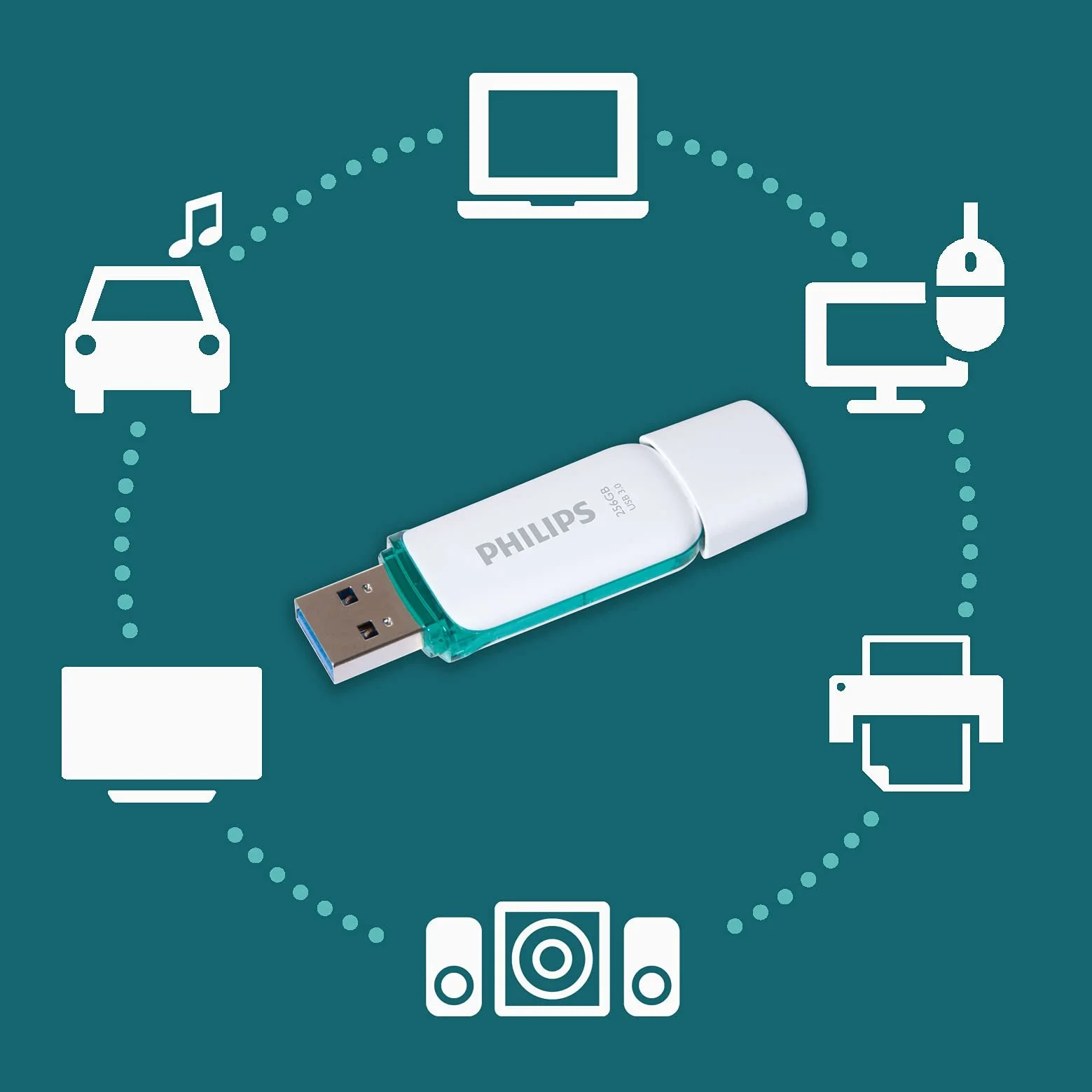 USB-флеш-накопичувач Philips Snow Edition 256GB USB 3.0 100 МБ/с Green, фото №6