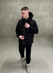 Куртка чоловіча демісезонна Infinity чорна весна з капюшоном L synthetic.ua - Фото 1