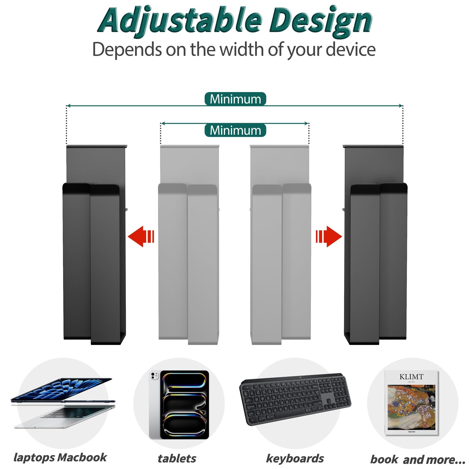Підставка для ноутбука регульована для двох пристроїв з затискачем для столів - без свердління, фото №6