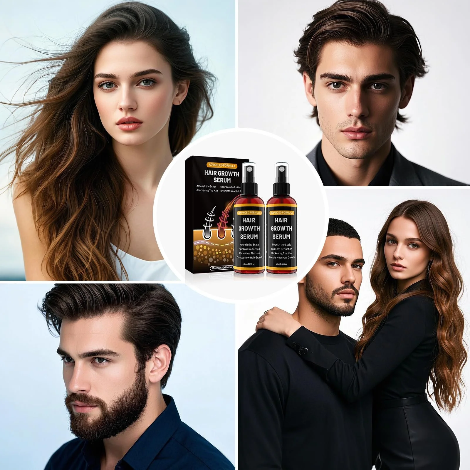 Сироватка для росту волосся YaaHei, 2 шт. по 60 мл, фото №8