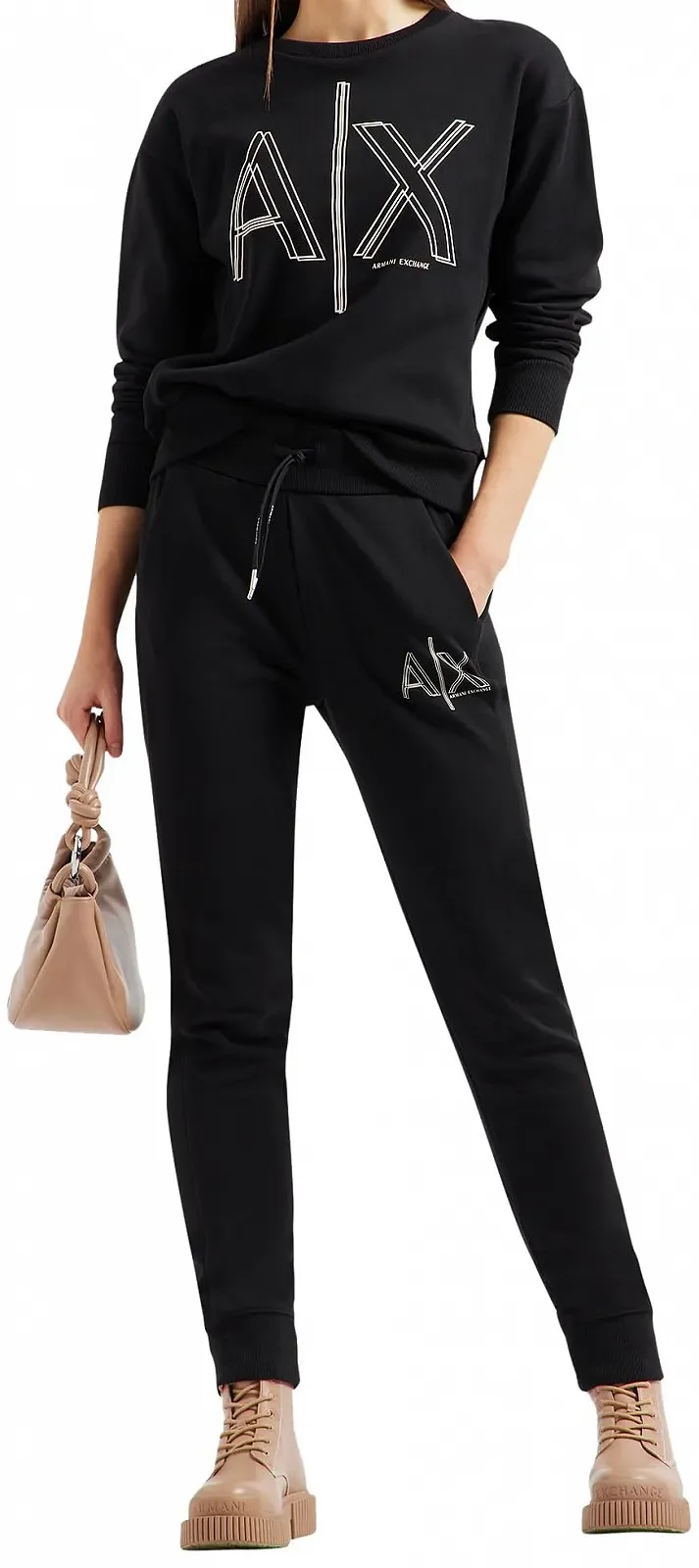 Жіночий світшот Armani Exchange Sustainable з двовимірним принтом логотипу, фото №4