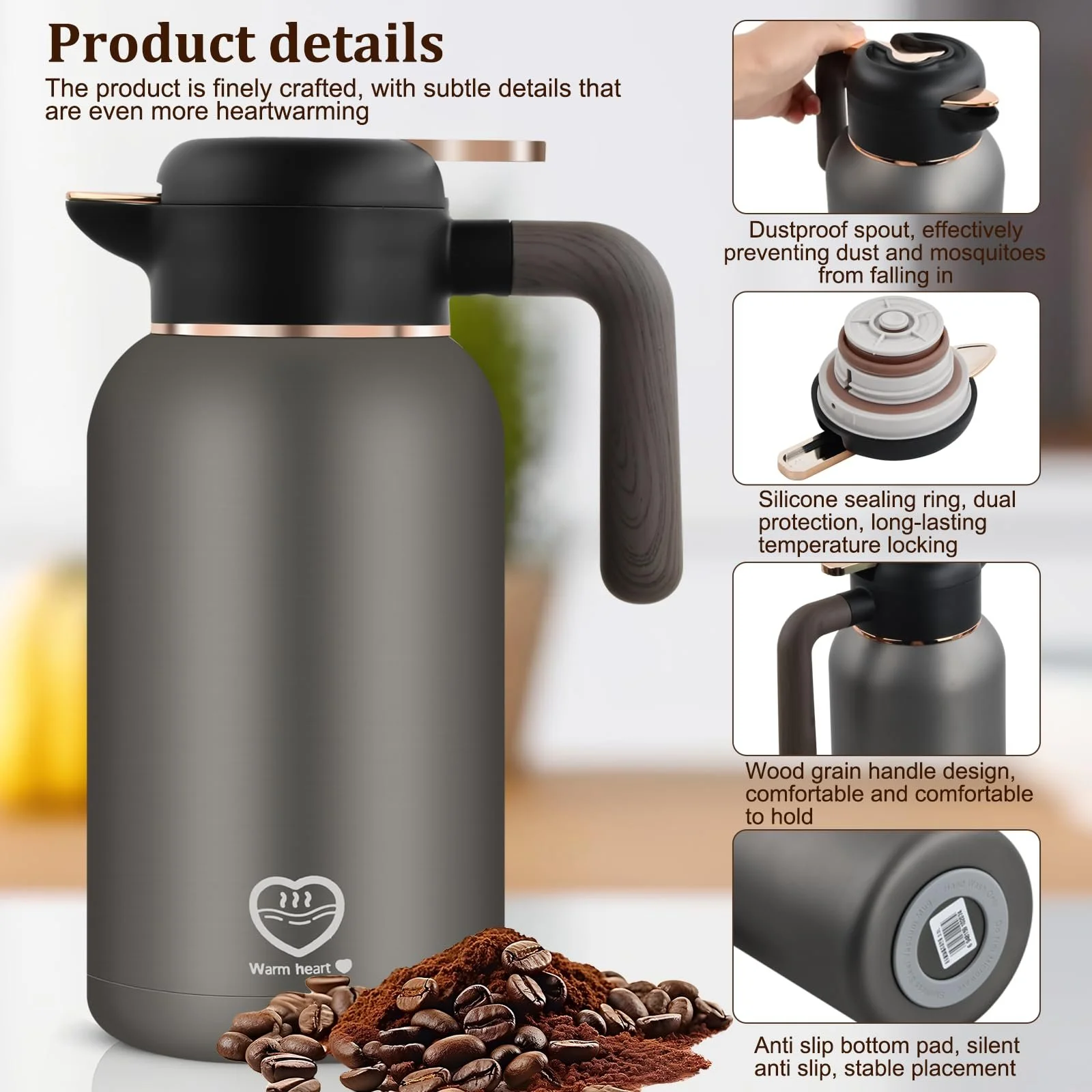 Термос-колба Кофейник 2L Нержавеющая сталь 304, фото №3