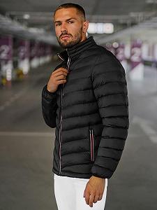 Куртка-бомбер OZONEE J. Style 3056 чоловіча зимова, тепла, стьобана, зі штучним хутром, легка вулична, утеплена synthetic.ua - Фото 1