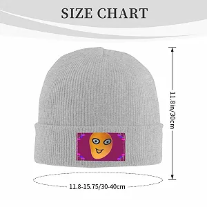 Вязаная шапка Черная Изображение манго смайлика synthetic.ua - Фото 1