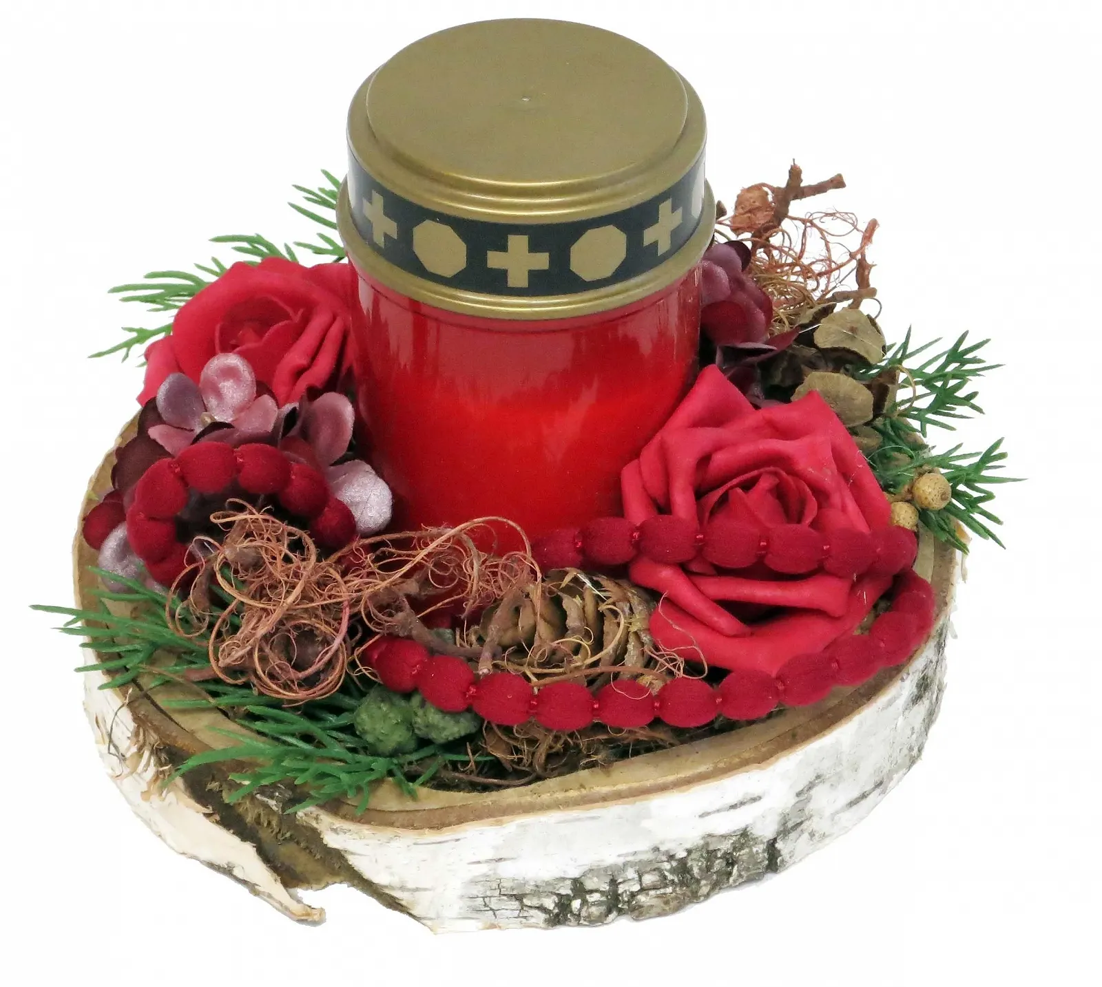 Підставка під свічку Береза Диски Червоний CreaFlor Home, фото №1 Підставка під свічку Береза Диски Червоний CreaFlor Home, фото №1