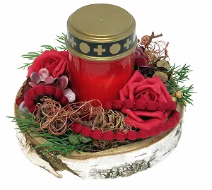 Купити Підставка під свічку Береза Диски Червоний CreaFlor Home - Фото 1 Підставка під свічку Береза Диски Червоний CreaFlor Home - Фото 1