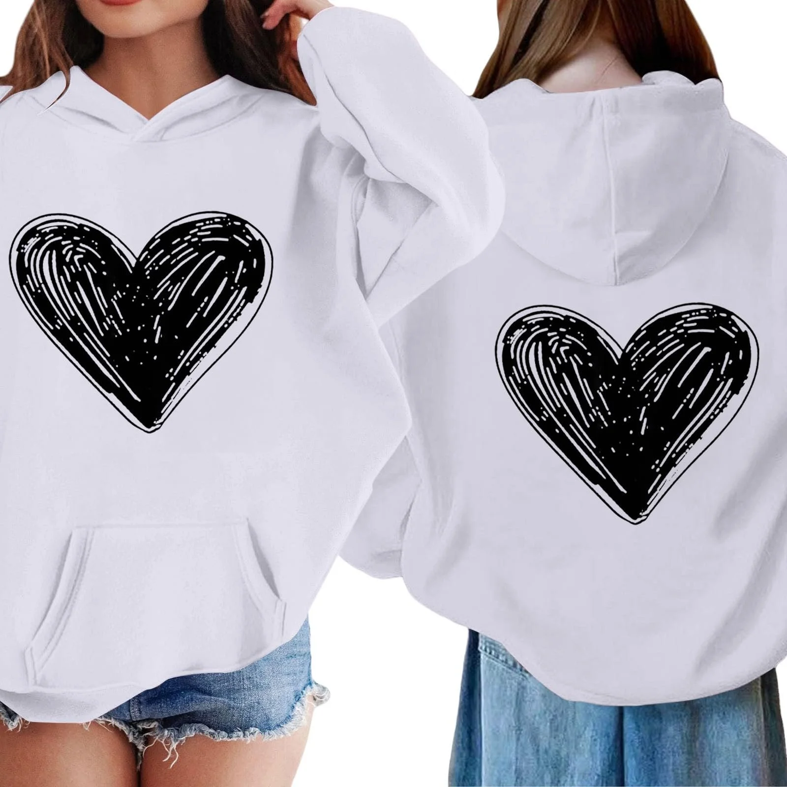 Худи Generisch для девочек и мальчиков, с длинными рукавами, мягкая толстовка с графическим рисунком, милый пуловер для детей, одежда для девочек, однотонный пуловер для мальчиков, размер 176, фото №3