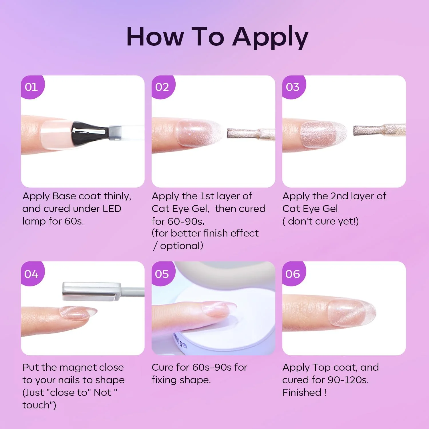 Гель-лак Modelones Фіолетова серія 6 кольорів з блискітками, фото №5