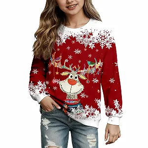 Детский свитшот с мультяшным оленем - Фото 1