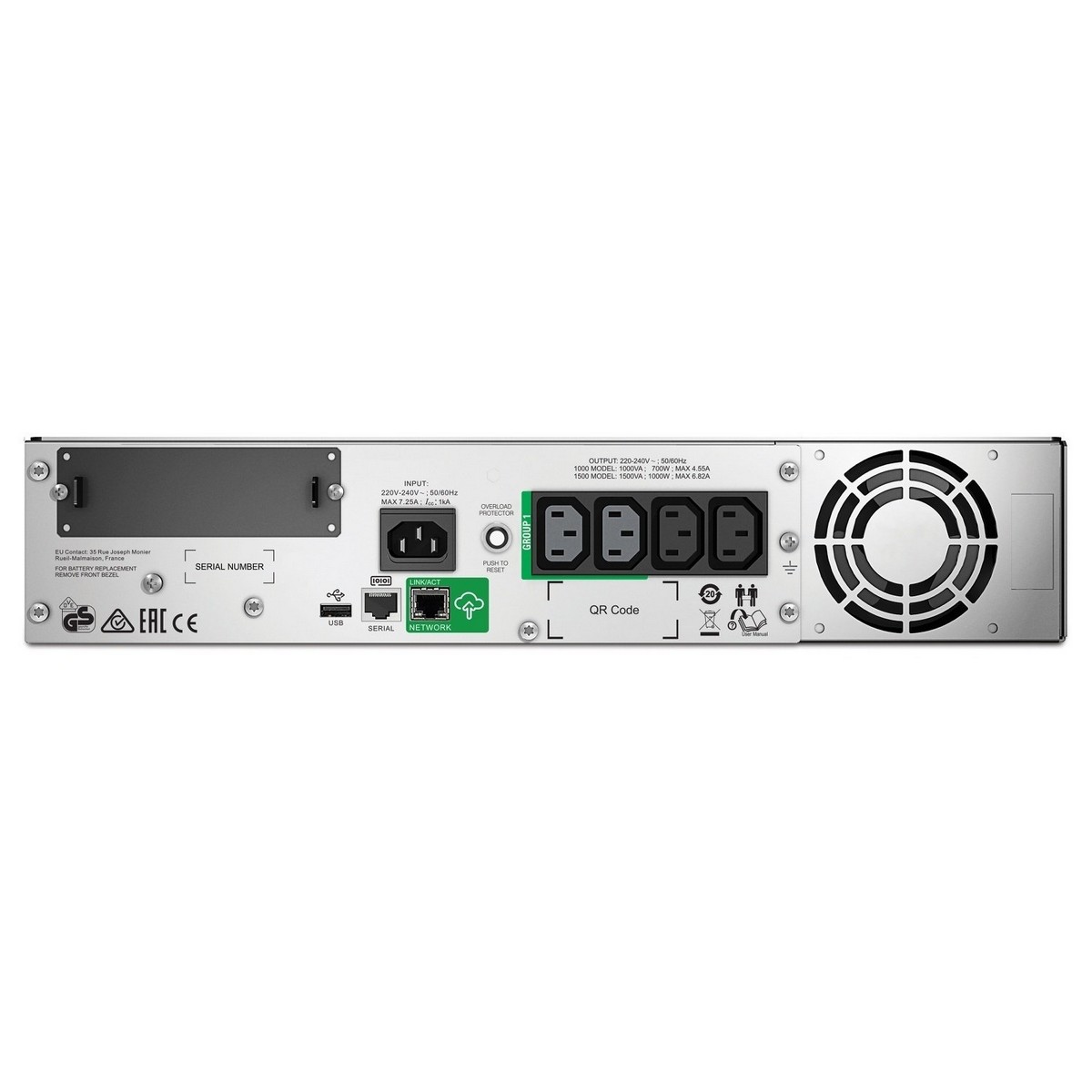 Джерело безперебійного живлення APC Smart-UPS 1500VA/1000W, RM 2U LCD USB SmartConnect 4xC13, фото №2