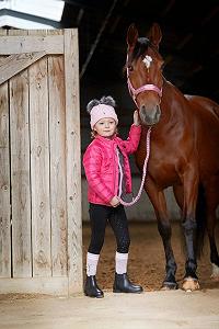 Вязана дитяча шапка Equipage Рожева з двома помпонами synthetic.ua - Фото 1