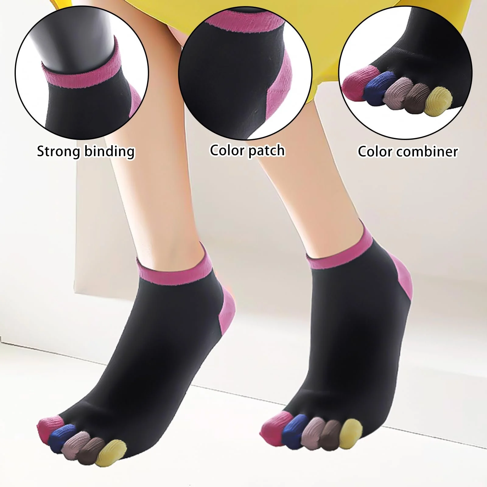 Шкарпетки з пальцями жіночі бавовняні (4 пари), фото №4