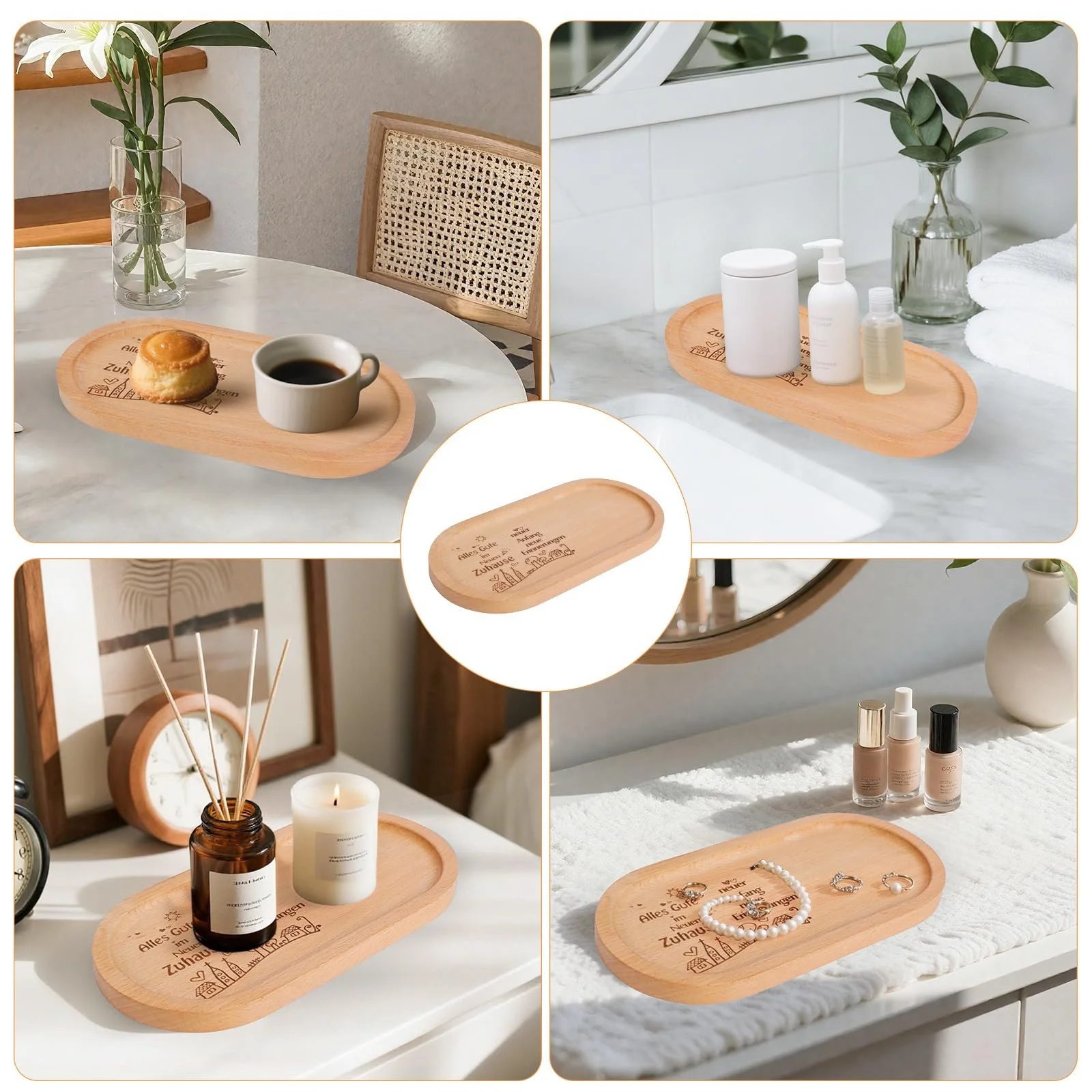 Декоративний піднос Seutgjie Дерев'яний з гравіюванням, фото №3