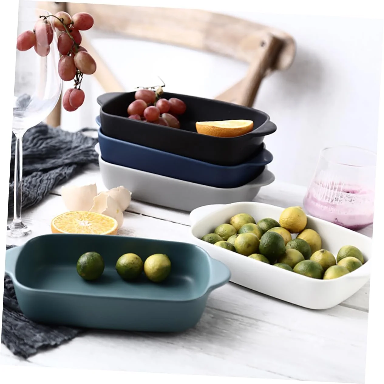 Форма для запекания GLEAVI фарфоровая с ручками, термостойкая, фото №5