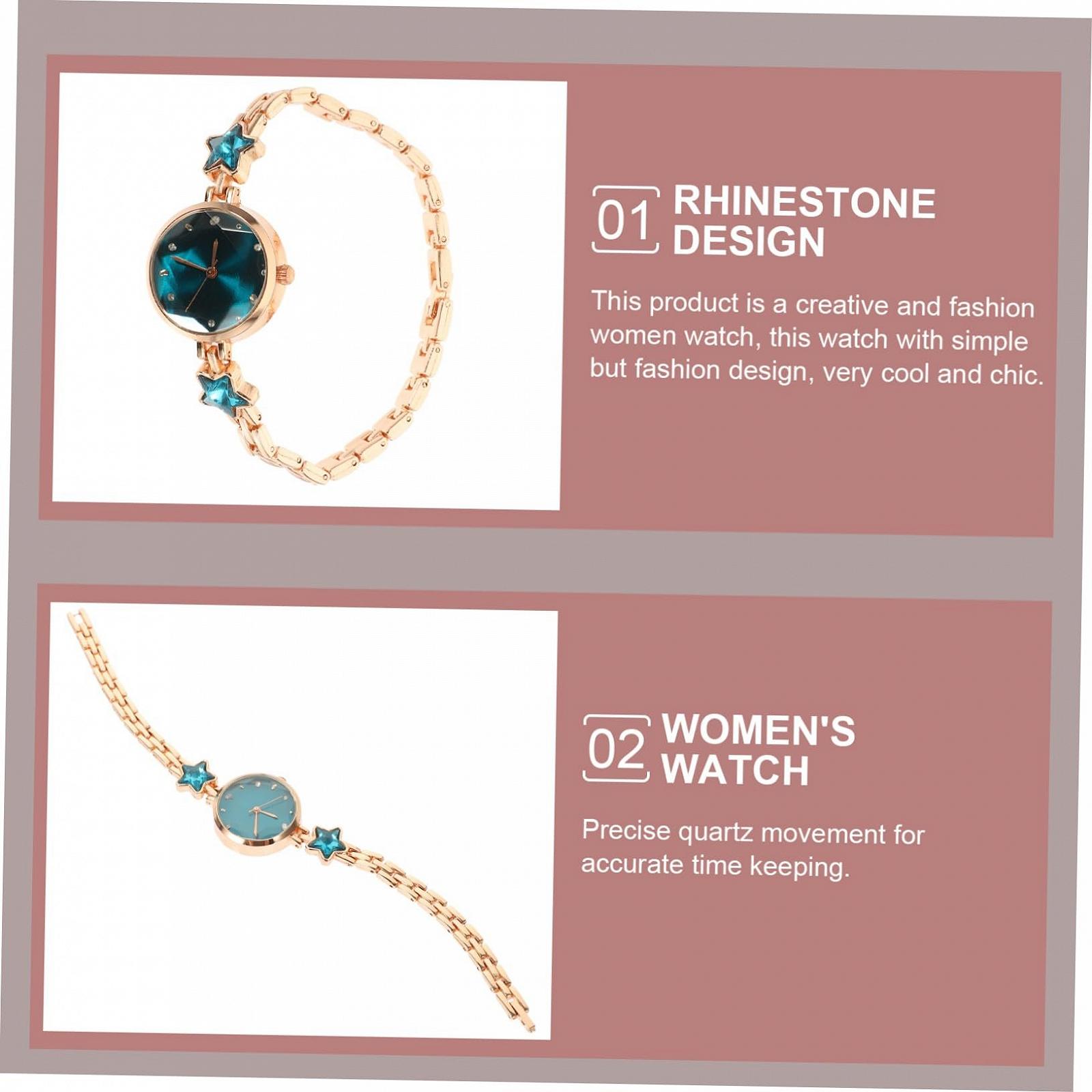 Женские наручные часы OATIPHO Браслет из розового золота Регулируемый браслет Синий, фото №8