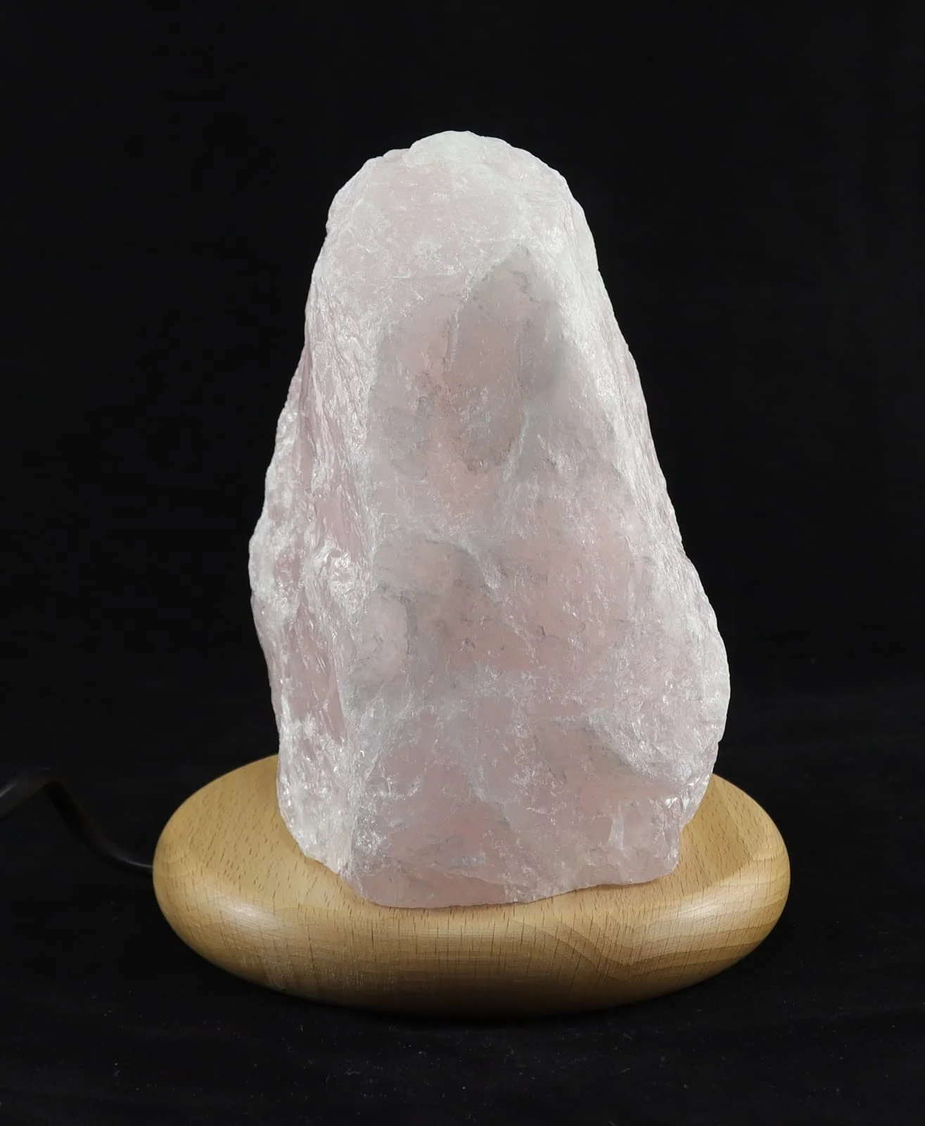 Декоративна лампа Budawi Rose Quartz Rough Stone З дерев'яною основою, фото №4