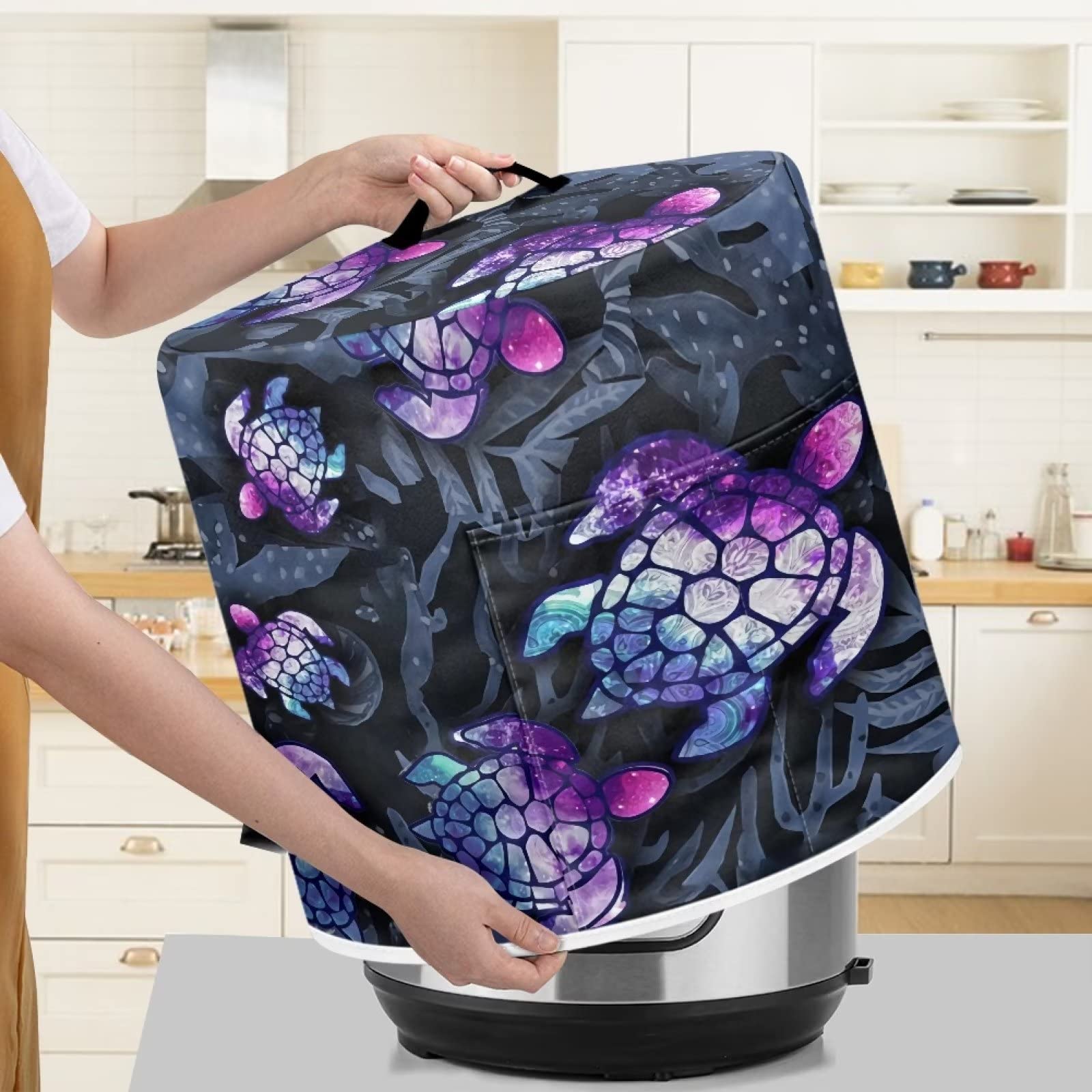 Чехол ZIATUBLES Sea Turtle Waterweed Pattern Cooker Cover Slow Cooker Crock Pot 3 Quart, фото №4