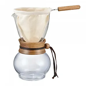 Кофейник Hario Woodneck Стеклянный жаропрочный 480 мл Clear - Фото 1