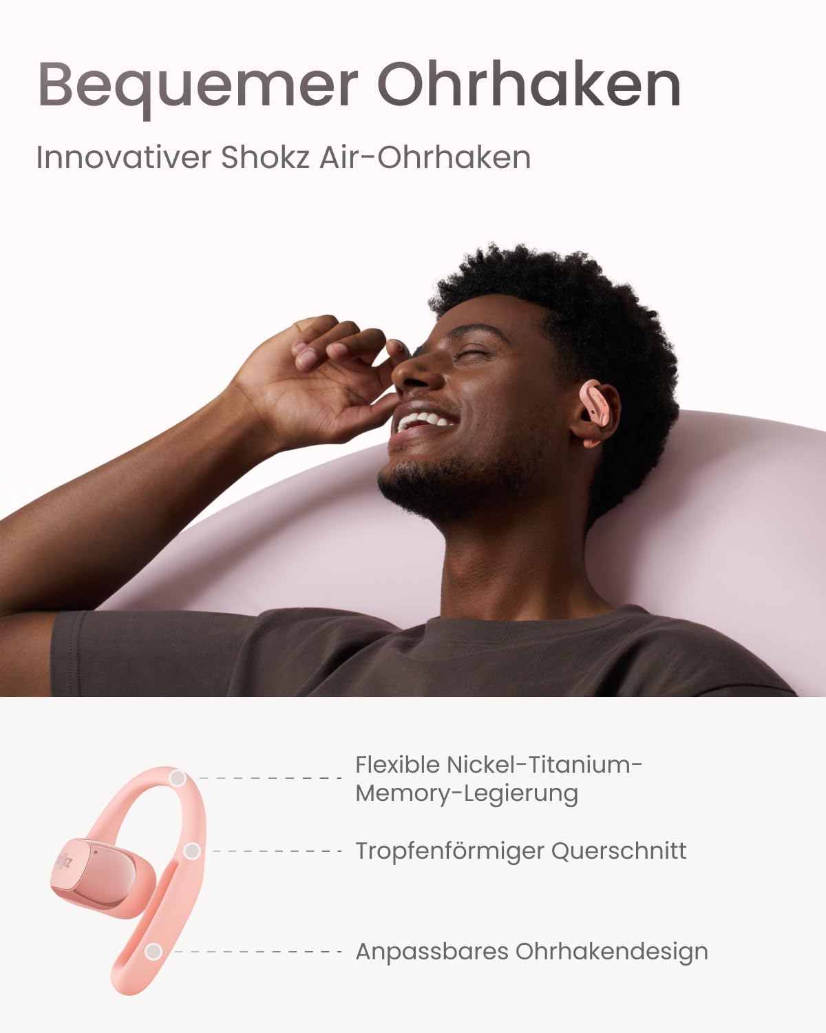 Наушники SHOKZ OpenFit Air True Wireless Bluetooth с микрофоном черный, фото №3