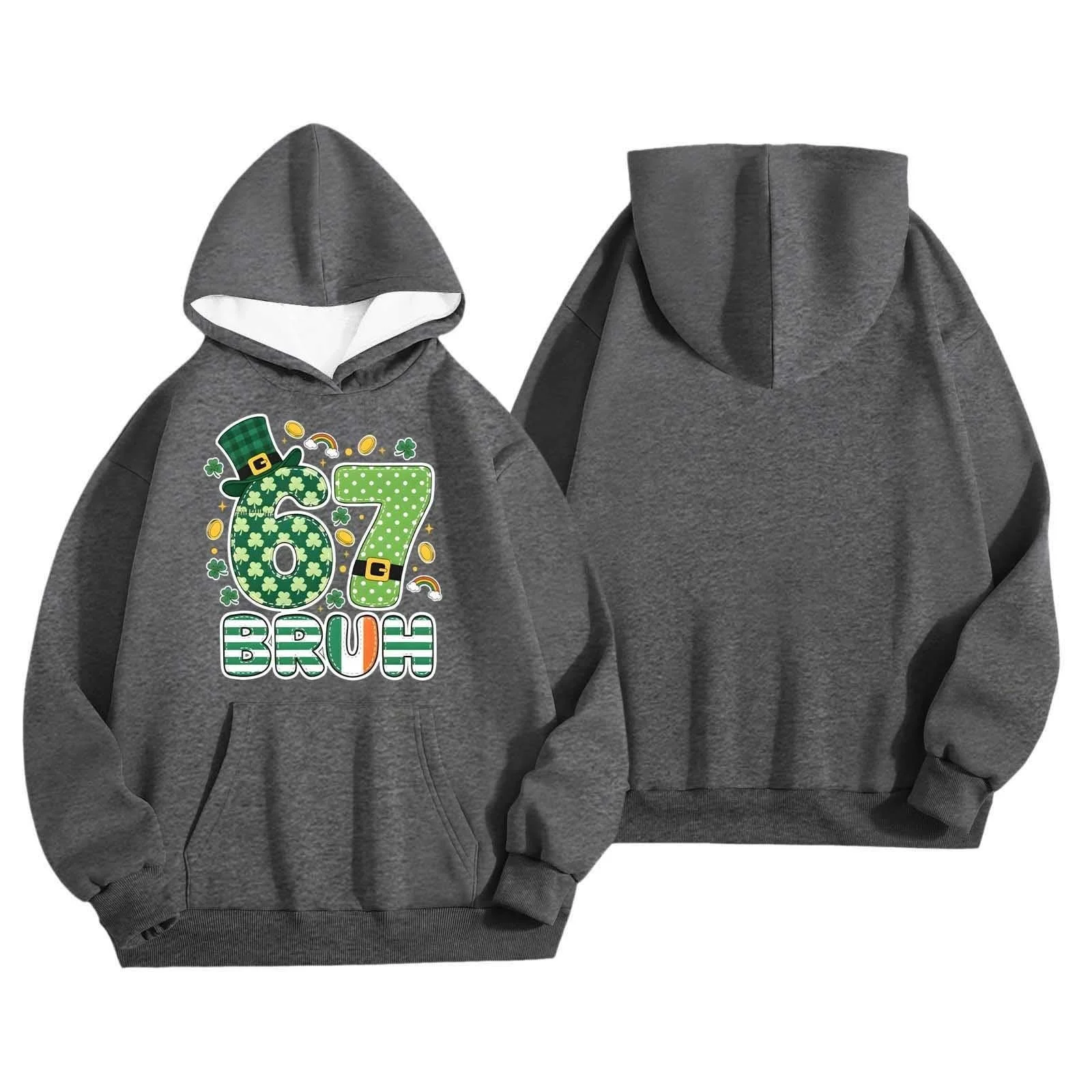 Толстовки Six Seven 67 Meme, с длинным рукавом, с принтом 67, толстовка на День Святого Патрика, повседневная свободная толстовка, преппи, уличная одежда, для мальчиков и девочек, повседневная куртка, фото №6