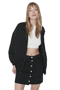 Джинсовая Куртка TRENDYOL Базовая Однотонная synthetic.ua - Фото 1