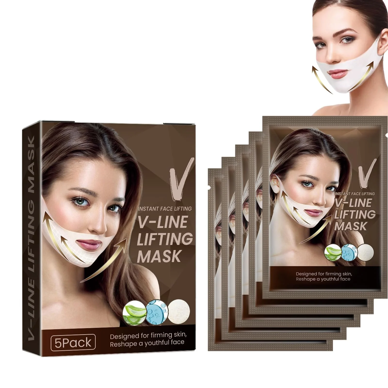 V-ліфтинг маска Dyceittdia для обличчя, V-line, для підтяжки та зволоження шкіри, 5 шт, фото №1