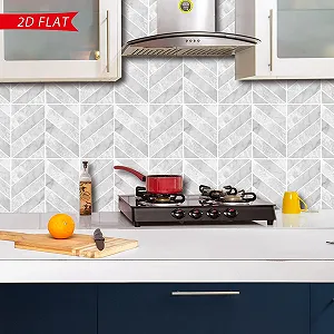 Наклейка на плитку Декоративна Світло-сіра Набір 12 шт. 23 x 29 см synthetic.ua - Фото 1