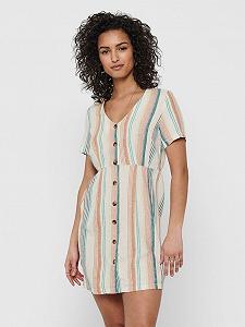 Сукня ONLVIVA-OHIO S/S BUTTON STRIPE DRESS PNT 15226232 Cloud Dancer ONLY Білий L - Фото 1