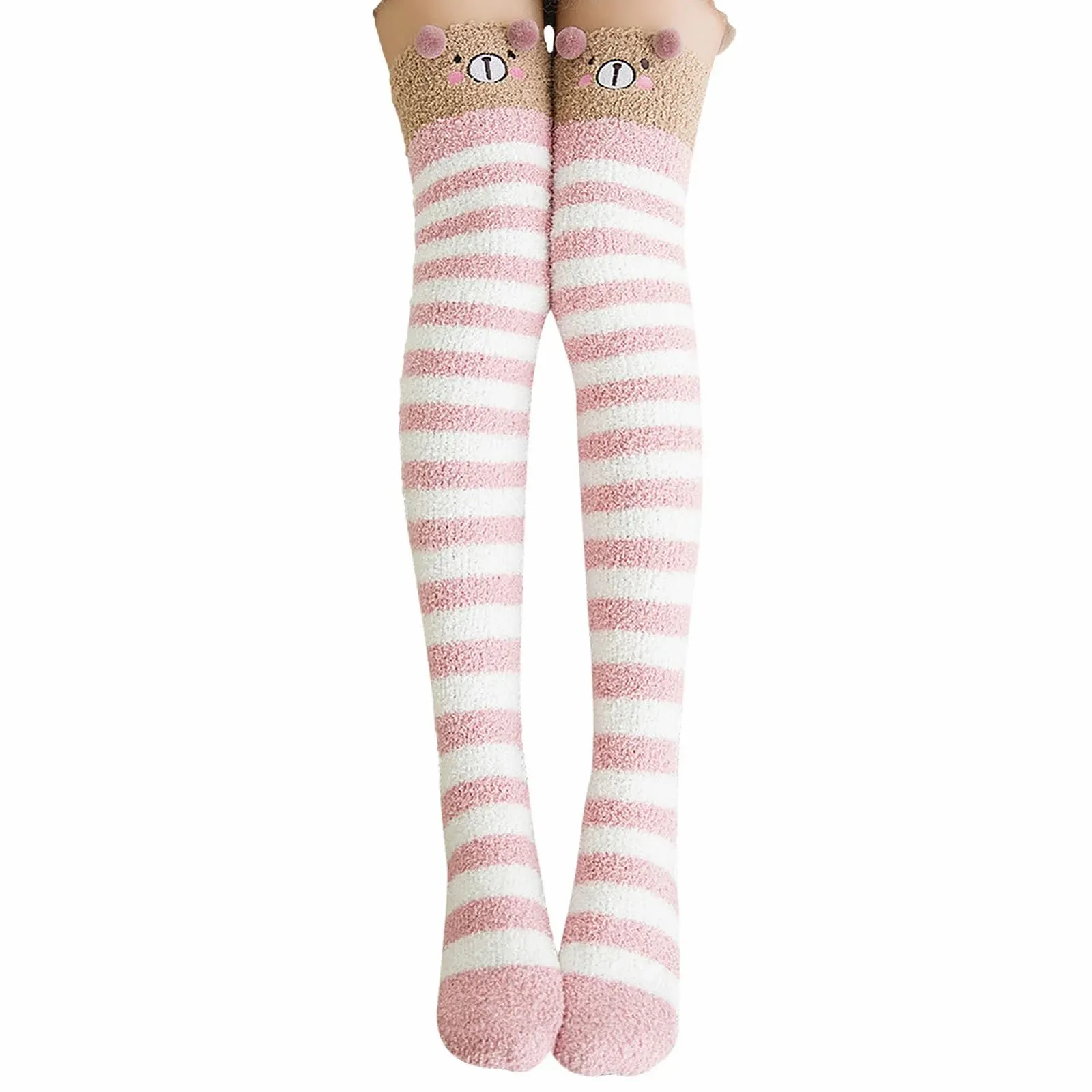 Носки до колен Luckxing Fluffy, Пушистые носки до колен, Милые животные, Коралловый флис, Полосатые носки выше колен, Пушистые носки - гетры для женщин для холодной погоды, фото №1 Носки до колен Luckxing Fluffy, Пушистые носки до колен, Милые животные, Коралловый флис, Полосатые носки выше колен, Пушистые носки - гетры для женщин для холодной погоды, фото №1