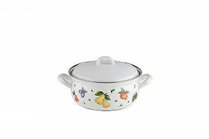 Кастрюля Riess Country Fruit Garden 18 cm 1.5 литра 14.6 cm Белая с фруктовым декором Индукция - Фото 1