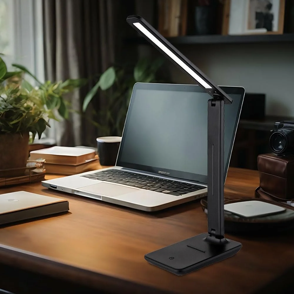 Настольная лампа GLOBO LED CCT 5 Вт 570 лм Черная искусственная кожа, фото №3