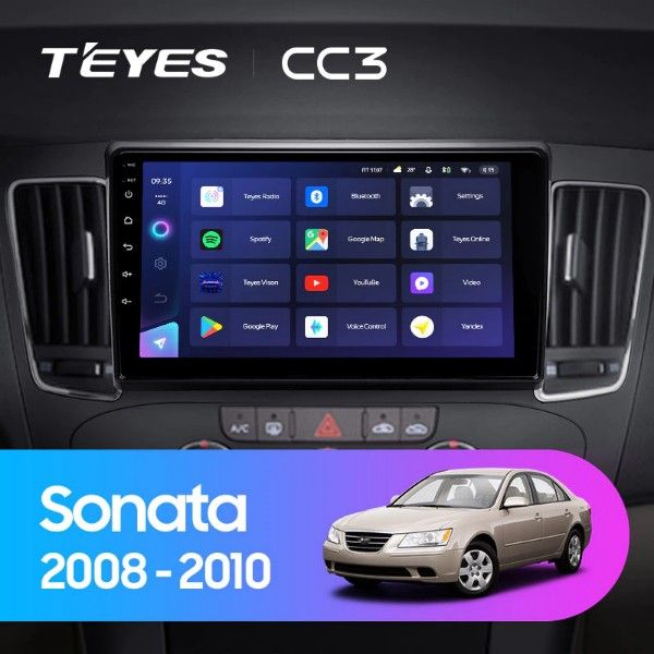 Штатная магнитола Teyes CC3 2K 3+32 Gb Hyundai Sonata NF A 2008-2010 9, фото №2