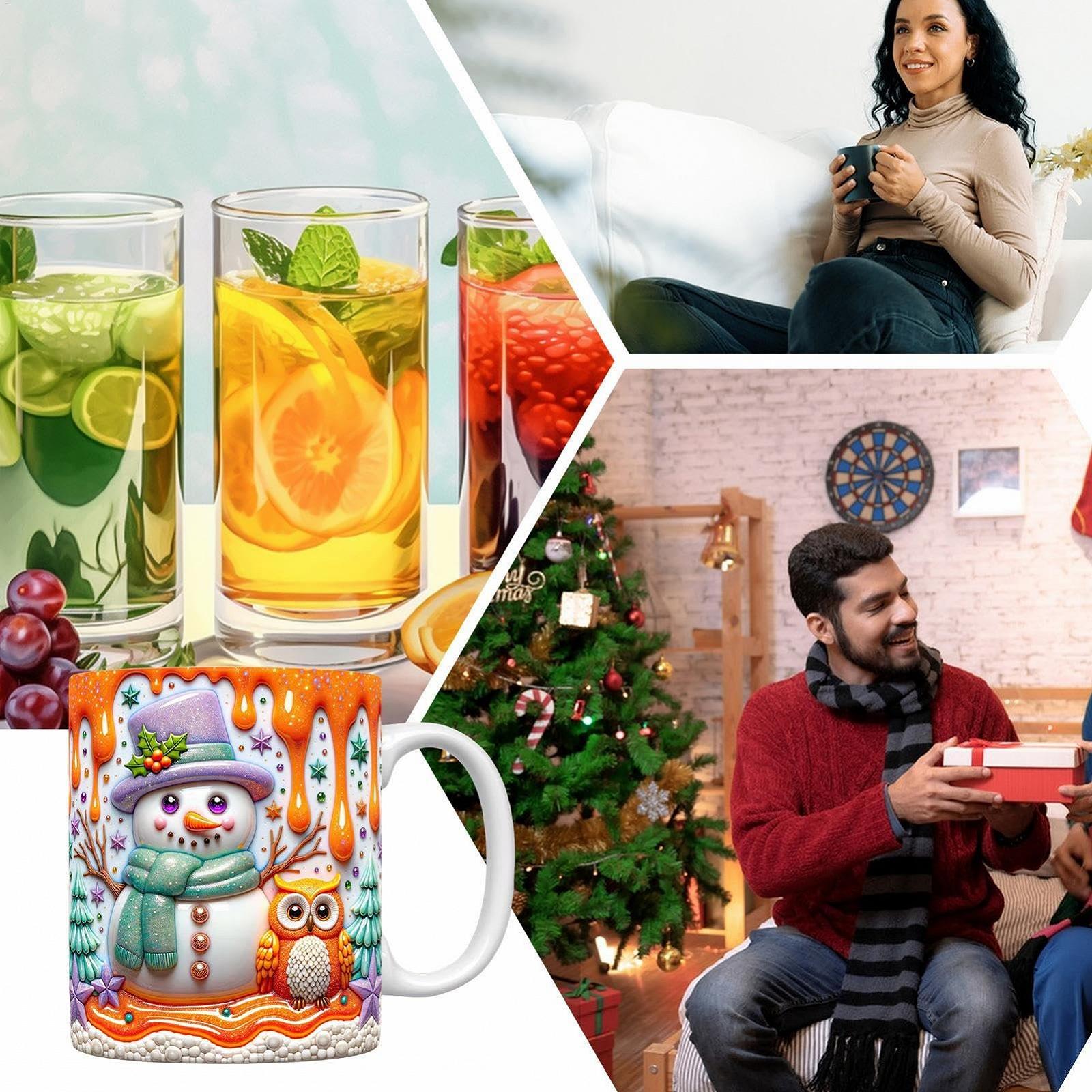 Рождественская чашка 3D дизайн 350 мл, фото №4