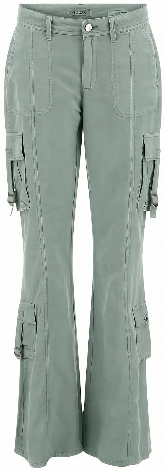 Женские штаны-карго клеш GUESS JEANS / Светло-зеленые / Размер 27, фото №1