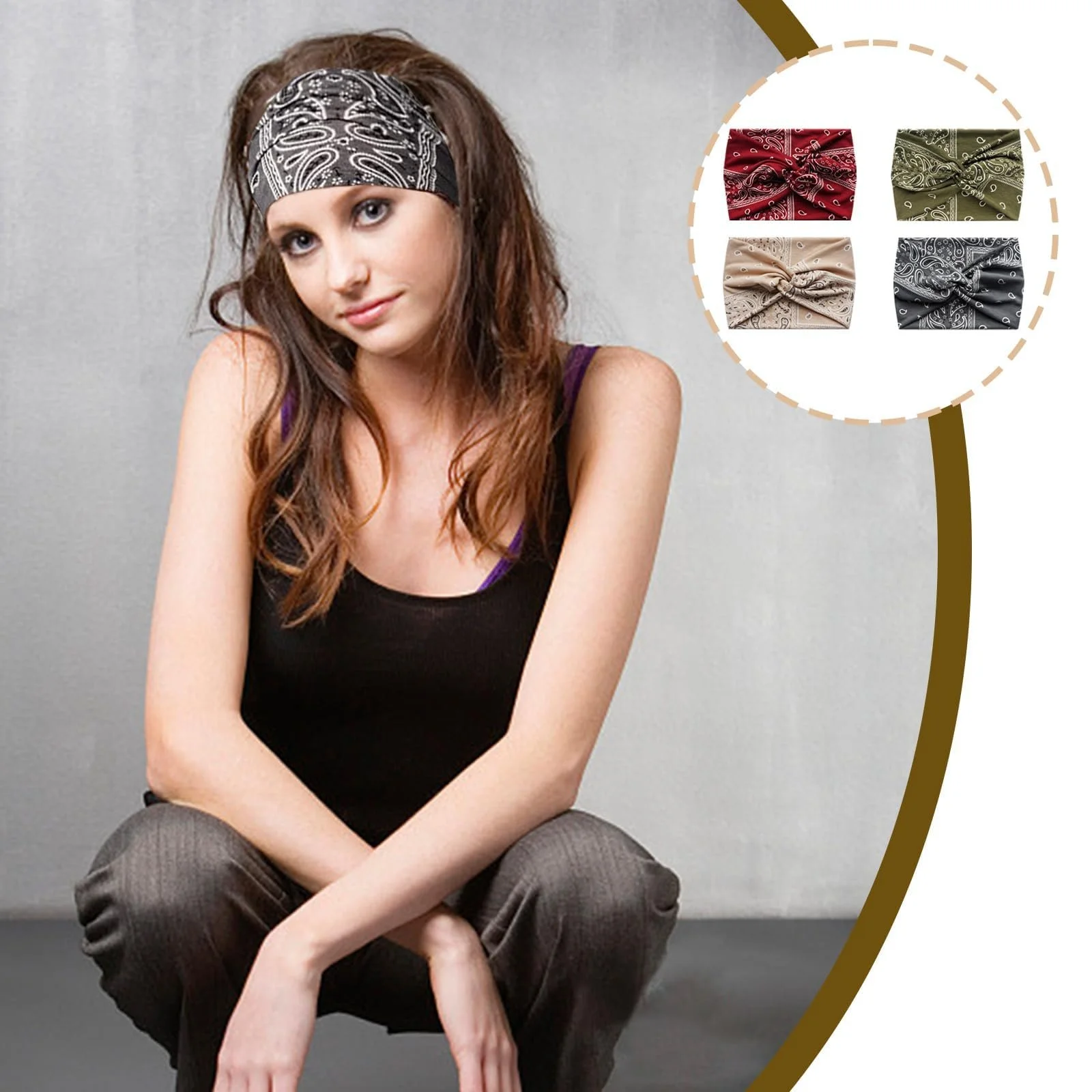 Повязка на голову Эластичная Широкая, фото №6