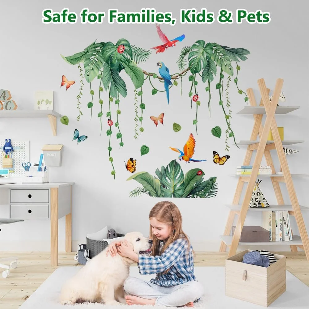 Наклейка на стіну Jungle Tropical Leaves 79 x 90 см, фото №7